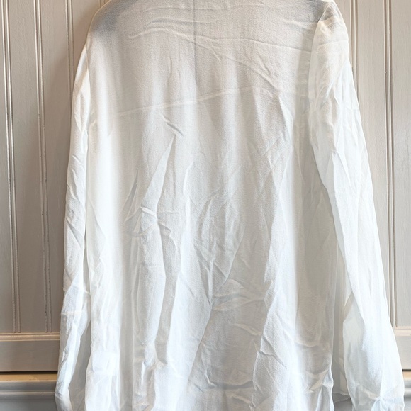 Aritzia Babaton Women's Semi-sheer chiffon blouse Cream White 100% Silk Sheer S - Picture 4 of 14